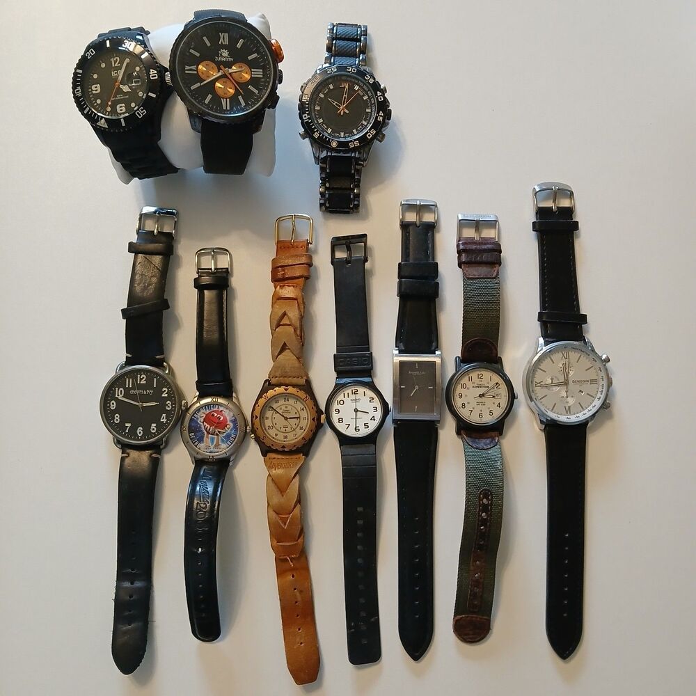 Parts/Repair Watch Lot of 10 Timex Casio Kenneth Cole U.S. Polo Assn. Zunammy